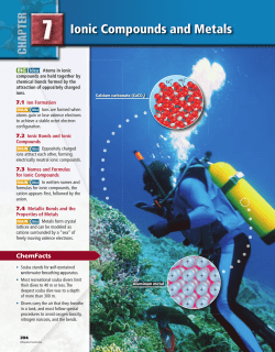 Chapter 7: Ionic Compounds and Metals
