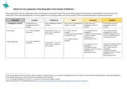 Matrix for the evaluation of teaching skills