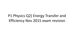 P1 Physics Q2) Energy Transfer and Efficiency Nov