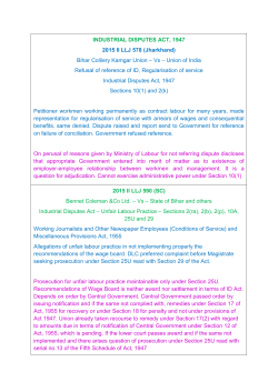 INDUSTRIAL DISPUTES ACT, 1947 2015 II LLJ 578 (Jharkhand