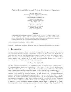Positive Integer Solutions of Certain Diophantine Equations
