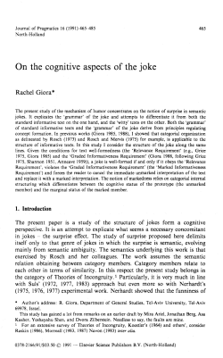 On the cognitive aspects of the joke