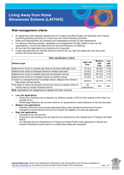 Risk Management Criteria - Policy and Procedure Register