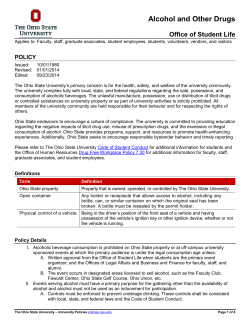 Alcohol and Other Drugs - Office of Student Life