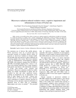 Microwave radiation induced oxidative stress, cognitive impairment