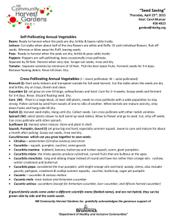 NBCHG-SeedSaving handout - NB Community Harvest Gardens