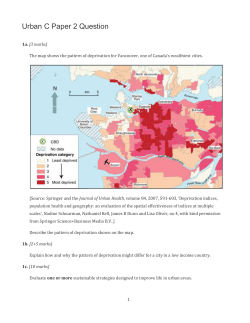 Describe the pattern of deprivation shown on the map.
