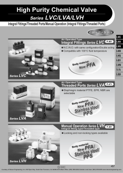 SMC Pneumatics LVC/LVA/LVH High Purity Chemical Valves