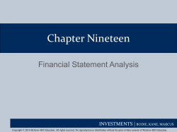 Chapter 19 Financial Statement Analysis
