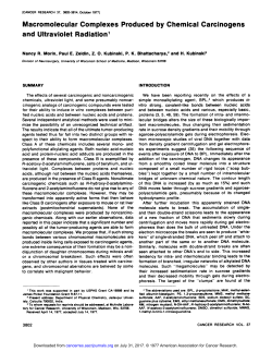 Macromolecular Complexes Produced by Chemical Carcinogens