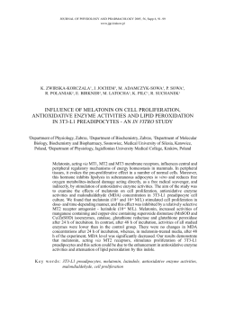 influence of melatonin on cell proliferation, antioxidative enzyme