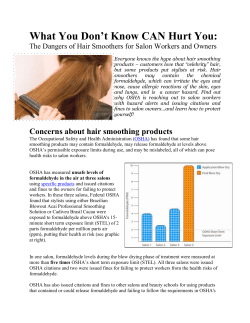 Dangers of Hair Smoothers for Salon Workers and Owners