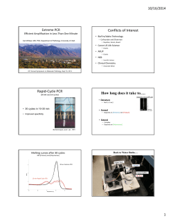 Conflicts of Interest Rapid-Cycle PCR How long does it take to….