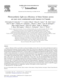 Photosynthetic light use efficiency of three biomes across an east