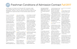 Freshman Conditions of Admission Contract Fall 2017