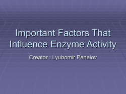 Important Factors That Influence Enzyme Activity