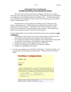 1 of 6 wyousif Routing By Class of Calling User Configuring