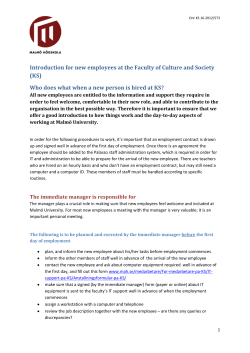 Introduction for new employees at the Faculty of Culture and Society