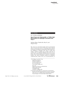 Open-Framework Chalcogenides as Visible