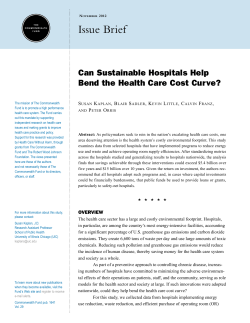 Can Sustainable Hospitals Help Bend the Health Care Cost Curve?