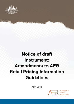 AER Notice of draft instrument