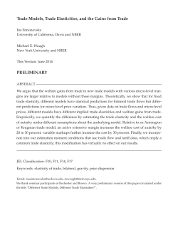 The Elasticity of Trade:Estimates and Evidence