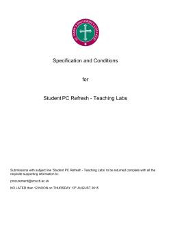 Student PC Refresh - Teaching Labs