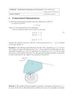 1 Constrained Optimization