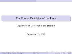 The Formal Definition of the Limit