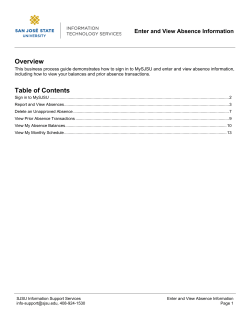 Enter and View Absence Information