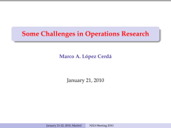 Some Challenges in Operations Research