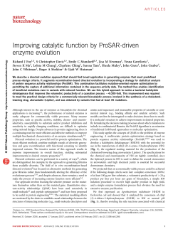 Improving catalytic function by ProSAR