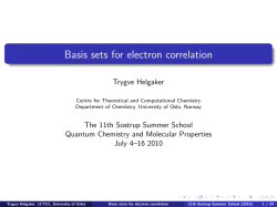Basis sets for electron correlation