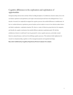 Cognitive differences in the exploration and exploitation of