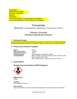 Formamide - Clemson University