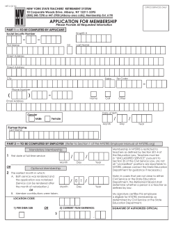 Application for Membership - New York State Teachers` Retirement