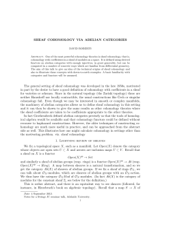 SHEAF COHOMOLOGY VIA ABELIAN CATEGORIES The general
