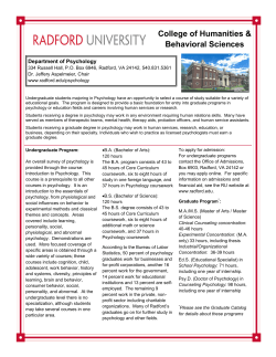Psychology - Radford University