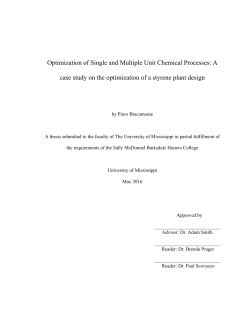 Optimization of Single and Multiple Unit Chemical Processes: A