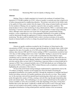 Monitoring PM2.5 and Air Quality in Beijing, China