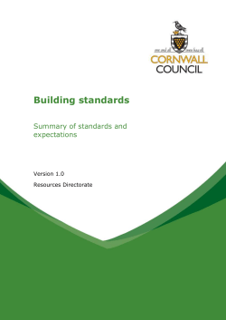 Building standards Summary of standards and expectations