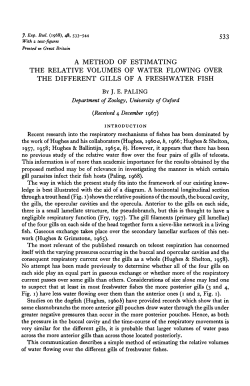 a method of estimating the relative volumes of water flowing over the