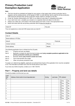 Primary Production Land - Office of State Revenue