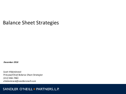 Balance Sheet Strategies