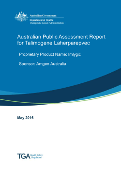 Talimogene laherparepvec - Therapeutic Goods Administration (TGA)