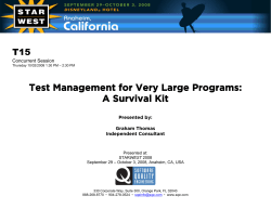 Test Management for Very Large Programs: A Survival