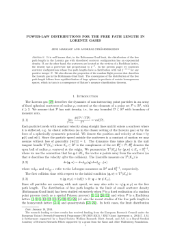 POWER-LAW DISTRIBUTIONS FOR THE FREE PATH LENGTH IN