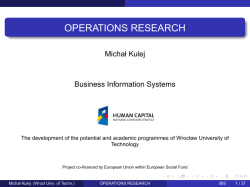 OPERATIONS RESEARCH
