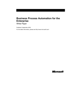 The Microsoft Platform for Business Process Automation