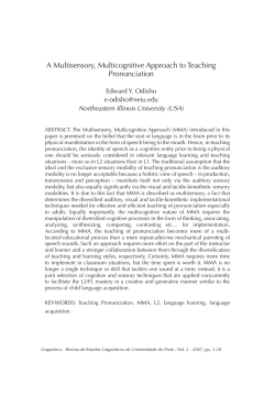 A Multisensory, Multicognitive Approach to Teaching Pronunciation
